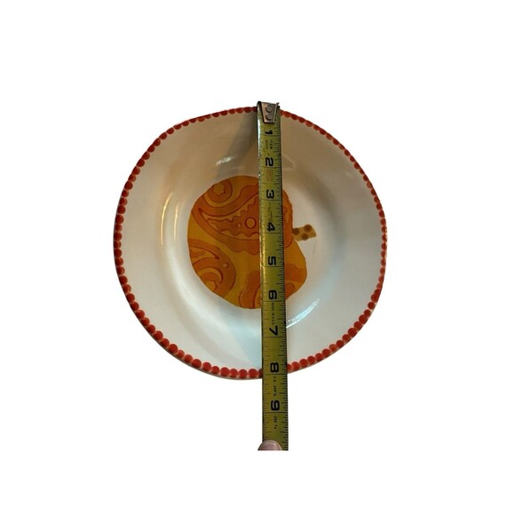 Handpainted Pottery Plate With Pumpkin Design 8” Signed - Picture 4 of 5